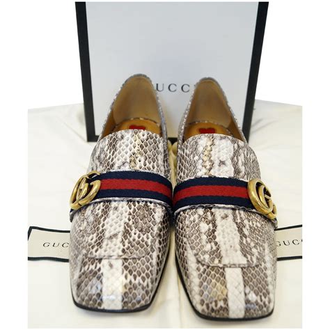 gucci loafers heel|gucci snakeskin loafers.